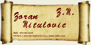 Zoran Mitulović vizit kartica
